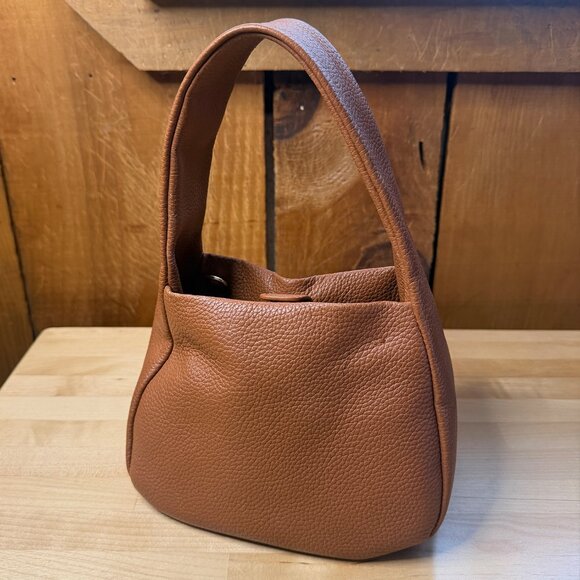 Italian Leather Mini Bow Bag (Cognac) - Picture 11 of 13